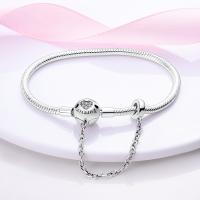 Pulsera de plata de ley 925 con forma de corazón y mariposa para mujer, brazalete de cadena de seguridad, compatible con abalorios originales, joyería - details 1