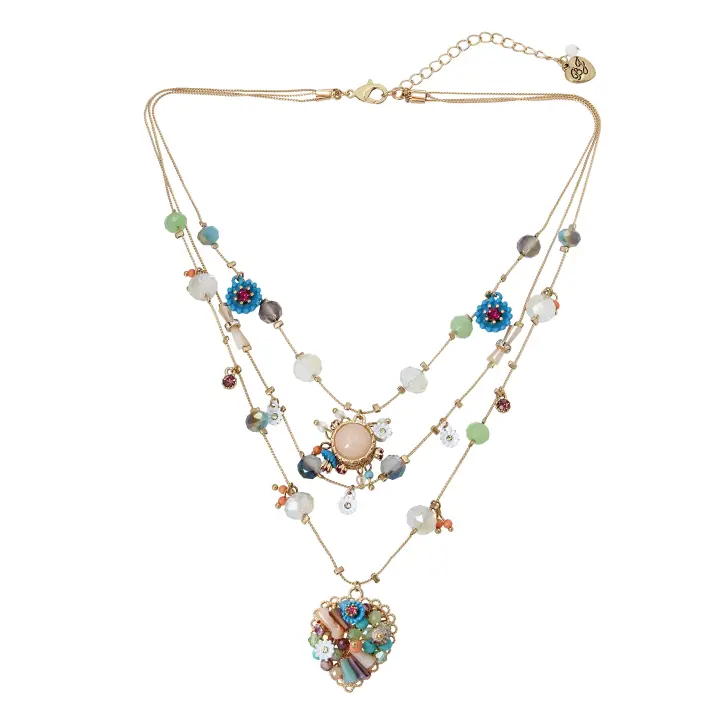 Collar en capas con dijes de mariposa para mujer - 1