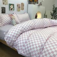 Seta de Cama Nórdica Azul a Cuadros 220x240 Funda de Edredón 3/4 Piezas Juego de Ropa de Cama con Diseño a Cuadros Tamaño 200x230 - details 3