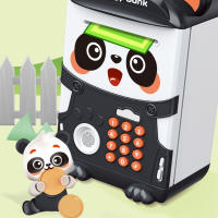 Hucha de Panda de dibujos animados para niños, caja de dinero linda, ahorro de dinero en efectivo, moneda, contraseña, huella digital, cajero automático, juguete educativo para niños, regalo - details 4