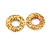 Color dorado mate, latón y perlas de imitación de plástico, espaciador de rueda, cuentas para pulsera, accesorios para hacer joyas Diy - details 25