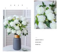 Ramo de flores artificiales de peonía de 3 cabezas, estilo europeo, decoración del hogar, jardín, sala de estar, suministros de fiesta de boda, flores falsas - details 4