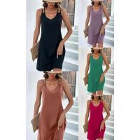 Vestido de verano nuevo, elegante, entallado, sin mangas y con cuello en V - details 6