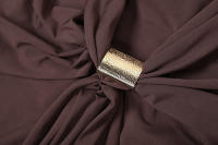 BUNO-Vestido de fiesta elegante con hebilla de Metal fruncido de cinta cuello de barra de manga completa ajustado fiesta de cumpleaños ajustado largo - details 25
