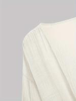 Cárdigan liso de manga larga para mujer, cárdigan informal con nudo frontal para playa, trajes de baño y ropa para mujer - details 1