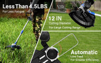 DEKO Cortacésped Inalámbrico 2 en 1 Desbrozadora 20V 30 cm Herramienta de Jardín Regulable con 2 baterías de larga duración para césped, jardines y prados. - details 5