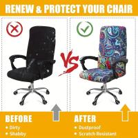 Silla de Oficina de Ordenador, Funda Estirable Impresa, Suave, Universal, para Escritorio Crem Giratoria con, 1 Pieza - details 3