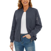 MAGCOMSEN-chaquetas Bomber para mujer, chaqueta informal con cremallera, abrigo cortavientos impermeable, prendas de vestir con 3 bolsillos, otoño - details 18