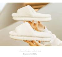 Zapatillas de algodón de invierno para hombre y mujer, bonito diseño de felpa con estilo de piel, calidez antideslizante para el hogar - details 1