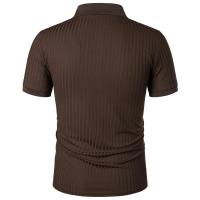 Ropa deportiva para correr para hombre, poste de pie de manga corta de alta elasticidad de verano, suéter básico de punto fino - details 39