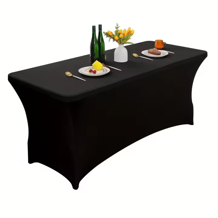 Mantel Elástico Rectangular Decoración de Fiesta Desechable para Bodas - 1
