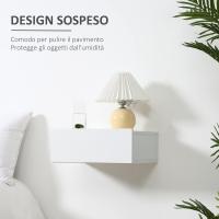 2 Mesitas de Noche Flotantes con 1 Cajón Diseño Montado en la Pared Estilo Moderno para Dormitorio 40x30x15 cm - details 5