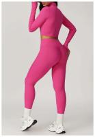 Conjunto de Yoga de Manga Larga Top de Correa Alta y Leggings Deportivos para Mujeres - details 19