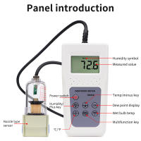 Medidor de punto de rocío de madera, higrómetro Digital con pantalla retroiluminada, probador de temperatura de humedad para pared de cuero textil - details 6
