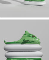 Limitado tiburón melón fondo grueso pisando mierda sensación pareja hogar interior felpa térmica zapatillas de algodón - details 8