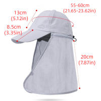 Mascarilla Hombre Sombrero para el sol Ala ancha Transpirable Cubierta de verano Gorro para la cara Mantón desmontable 360 ° Gorra de pesca al aire libre con protección solar unisex - details 0