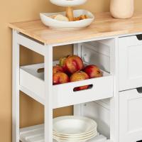 Carro de Almacenamiento Mueble Auxiliar Cocina Carrito de Servir con 3 Cajones 2 Estantes y 1 Bandeja Extraíble Negro - details 21