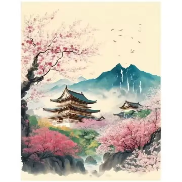 Kit de Pintura al Número Ruopoty para Adultos Pinturas Acrílicas en Lienzo Paisaje de Montaña Decoraciones del Hogar Color de Imagen Moderno Material de Lienzo Tamaño 40x50cm - 1