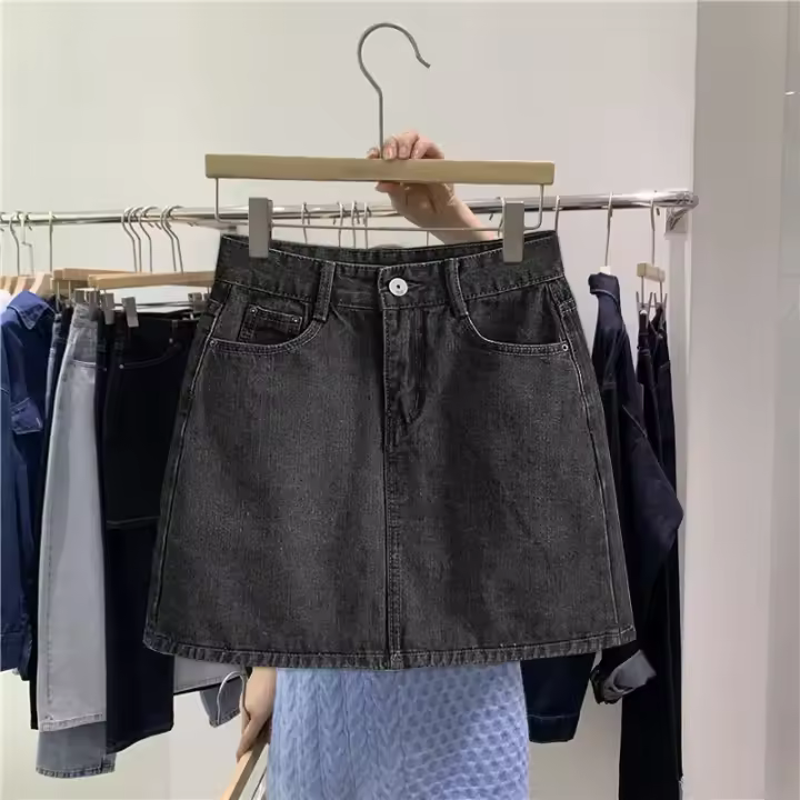 Falda vaquera ceñida adelgazante de cintura alta para mujer, ropa exterior de corte A, nuevo estilo, moda verano - 1