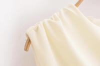 Mini vestido elegante de verano con cuello redondo y sin mangas, decoración informal plisada, vestidos cortos en la espalda para mujer - details 22