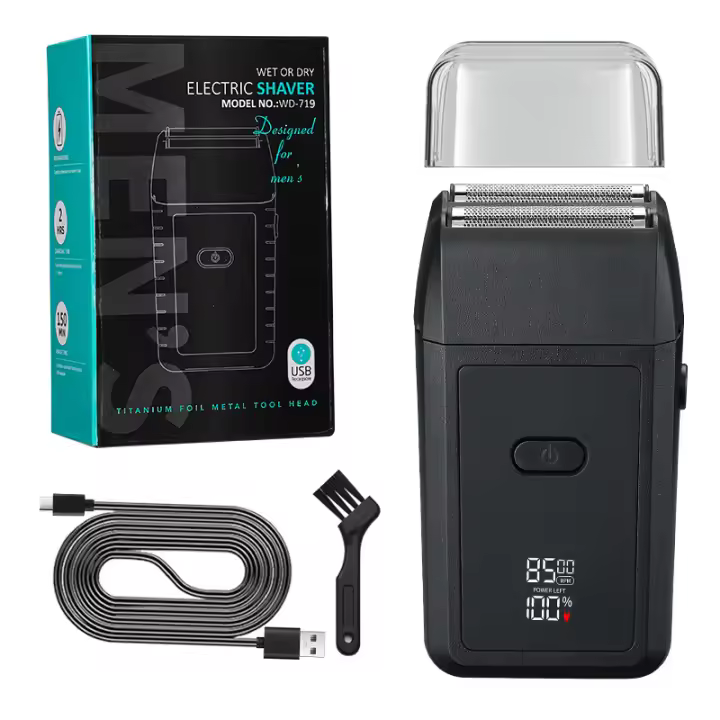 Afeitadora de lámina para hombres, maquinilla de afeitar eléctrica inalámbrica, afeitadora recargable para Barba y patillas, afeitadora multifunción de doble hoja - 1