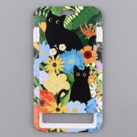 LX1293 Llavero con cordón de gato negro de dibujos animados, funda para tarjeta de crédito, colgante para teléfono, correas para el cuello, soporte para insignia, accesorios para llavero - details 2