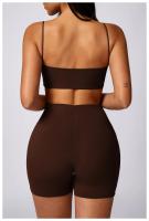 Ropa cómoda de yoga para mujeres, corbatas cortas sin mangas, material de nailon de estilo sólido - details 8