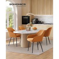 Silla de Comedor de Terciopelo Silla de Cocina con Respaldar Carga Máx. 120 kg Patas de Metal - details 15