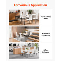 SucceBuy Juego de 4 sillas de comedor modernas, sillas laterales tapizadas de cuero con asientos acolchados y patas de metal resistentes, diseño que ahorra espacio para comedores o cocinas, color blanco - details 8