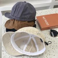 Gorra de béisbol de ala corta de Color sólido Retro con cordón ajustable sombrero de sol informal visera de protección solar gorra con visera para hombres - details 1