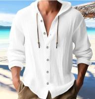 Sudaderas con capucha para hombres, camisetas de lino y algodón, Tops de manga larga, verano y otoño, 3XL, 2XL - details 2