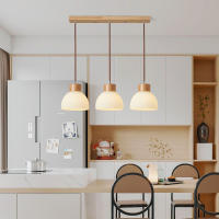 Luz colgante de comedor, luz de techo de cocina, candelabro de madera de diseño japonés - details 1