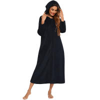 Bata holgada de lana para mujer, ropa de casa cálida - details 11