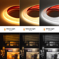 Tira de luces LED COB para decoración del hogar, cinta Flexible de neón resistente al agua IP68 con 320Leds/M, color blanco/azul hielo/rosa/amarillo/rosa/rojo, DC24V - details 5