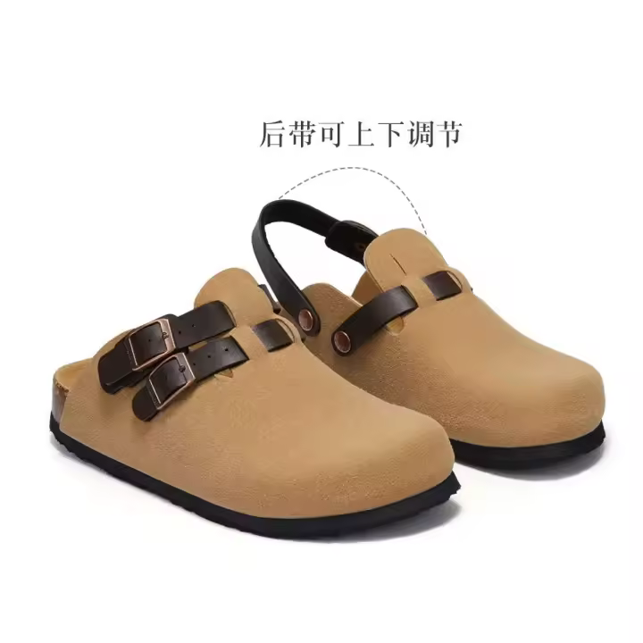 Zapatillas de corcho planas de verano para hombre y mujer, antideslizantes, con dos usos, plantilla de EVA Mary Jane Head - 1