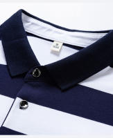 Polo de manga larga para hombre, camiseta transpirable a rayas, informal de algodón, novedad de negocios, Primavera, 2024 - details 6