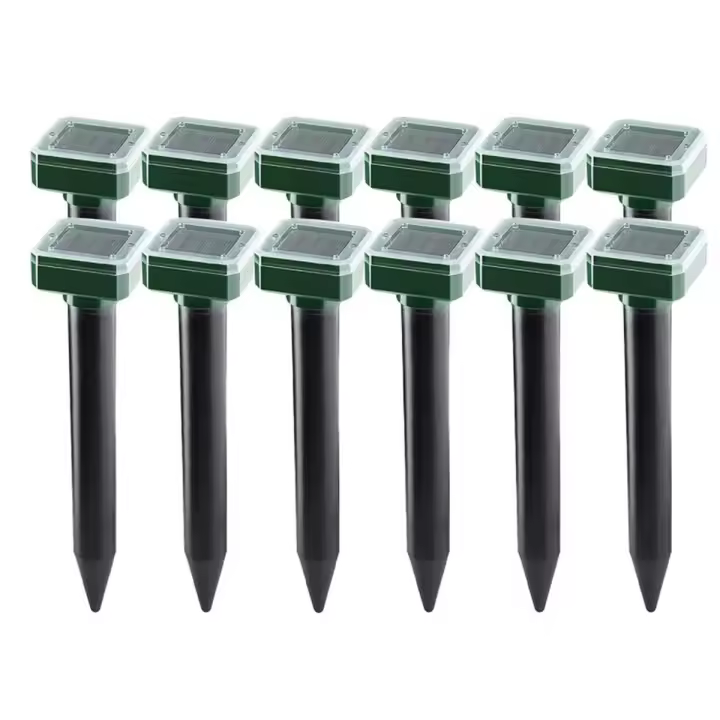 Repelente de serpiente ultrasónico Solar para exteriores, dispositivo electrónico de vibración para granja, patio y jardín, 12 paquetes - 1