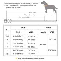 perro cuero auténtico, conjunto de Collar personalizado mascotas correa, placa con grabado gratis para perros pequeños, medianos - details 0