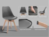 4 unids/set sillas de comedor giratorias modernas sillas tapizadas sillas de comedor de cuero sintético de madera maciza para cocina sala de estar - details 5