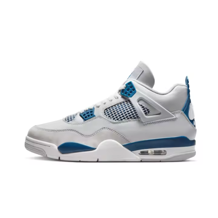 Hombres 4 4s Militar Azul Hombres Fitness Gimnasio Deporte Cuero Casual Zapatos de baloncesto Mujeres Zapatillas de deporte Zapatos para correr transpirables Zapatos deportivos antideslizantes Tamaño 36-47 - 1