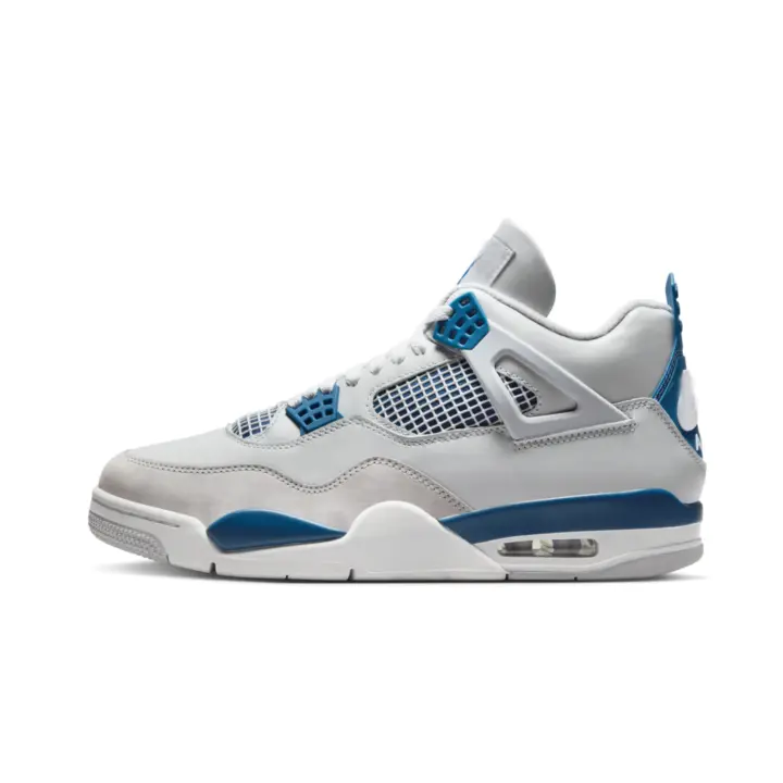 Hombres 4 4s Militar Azul Hombres Fitness Gimnasio Deporte Cuero Casual Zapatos de baloncesto Mujeres Zapatillas de deporte Zapatos para correr transpirables Zapatos deportivos antideslizantes Tamaño 36-47 - 1