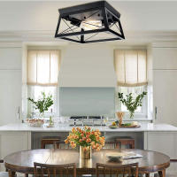 plafón industrial lámpara de araña de granja de 2 luces para cocina isla comedor dormitorio vestíbulo pasillo - details 4