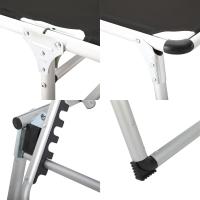 Tumbona plegable de aluminio sin sombrilla, Azul - details 12