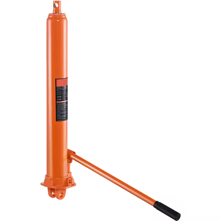 SucceBuy Gato hidráulico de brazo largo, cilindro elevador de motor de 8 toneladas con bomba de pistón único y base de horquilla, cilindro hidráulico de pistón para elevadores de motor, grúas hidráulicas de garaje/taller, mecánicas, granja - 1