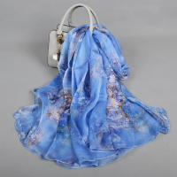 BYSIFA Pañuelo de Seda Mulberry 100% Diseño Floral Nuevo Cubierta de Playa de Verano - details 1