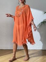 Vestido playero de talla grande para mujer, suave, de ganchillo, falda envolvente para bikini, para trajes de baño, tallas extendidas, elementos esenciales para vacaciones - details 12