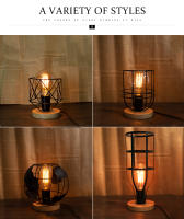 Modern LED Table Lamp AC 110V 220V Retro Vintage Wood E27 Light EU Plug For Bedroom Bedside Room Desk Decor Lamp Indoor Lighting - details 5