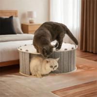 Cama túnel para gatos de fieltro en forma de S, nido para gatos semicerrado ventilado desmontable, resistente a los arañazos con agujeros, casa escondite para gatos - details 5