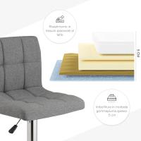 Tejido acolchado, ajustable y giratorio de 360° ° Con respaldo y reposapiés, estructura de acero cromado. - details 2