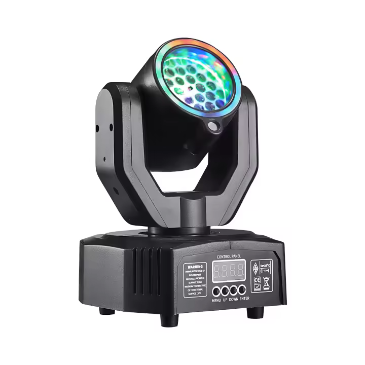 Super Mini luz de haz de patrones de cabeza móvil con apertura y Control remoto DMX512 DJ Disco Navidad fiesta de cumpleaños luz de efecto - 1